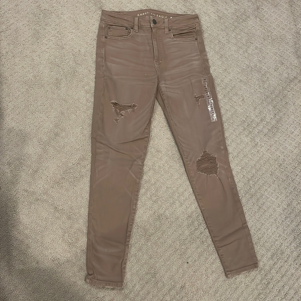 American Eagle Mocha Distressed Jeans